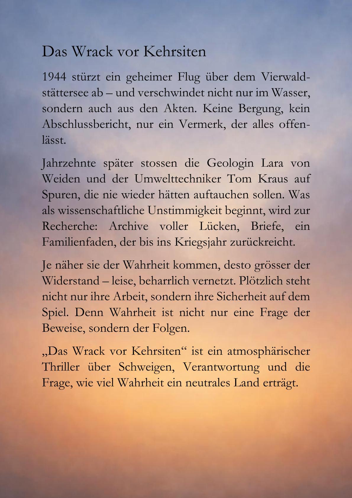 Das Wrack vor Kehrsiten Back